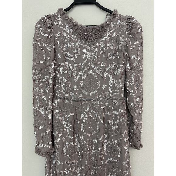 Mac Duggal Pink Long Sleeve Sequin Embellished Cocktail Dress Size 6 - Picture 2 of 12